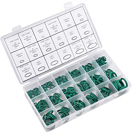 Kissral Gummi-Tülle O-Ring Kit Gummi Hydraulik Sanitär Dichtungen Dichtung Sortiment Kit Gummitülle Sortiment Set O-Ring Dichtungsring Set 18 Größen Grün