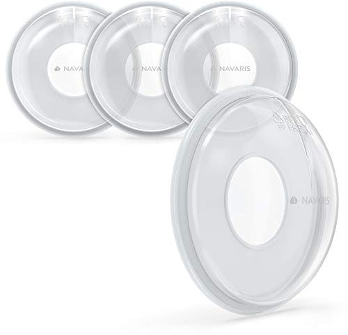 Navaris Milchauffangschalen Stillen 4 Stk. - 4x Brustschalen Auffangschalen Muttermilch Stilleinlagen Muttermilchaufbewahrung - BPA-frei auslaufsicher