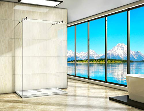 Aica Sanitär walk in Dusche 67 x 200cm Duschwand Duschabtrennung 8mm nano glas mit Stabilisator