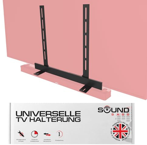 Sound Bass Universal Under TV Mount, Compatible With Bose Smart Soundbar 300/500/550/600/700/900 Ultra, TV Speaker, SoundTouch 300, Invisible Once Fitted, Fast & Easy Way to Mount Your Sound Bar Black