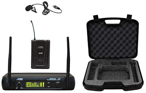 Audio2000'S S6073M Microphone cravate sans fil UHF avec un émetteur sans fil, un microphone cravate et un récepteur sans fil