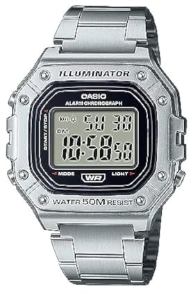 Casio Men's Quartz Sport Watch with Resin Strap, Silver, 28 (Model: W-218HD-1AVCF)