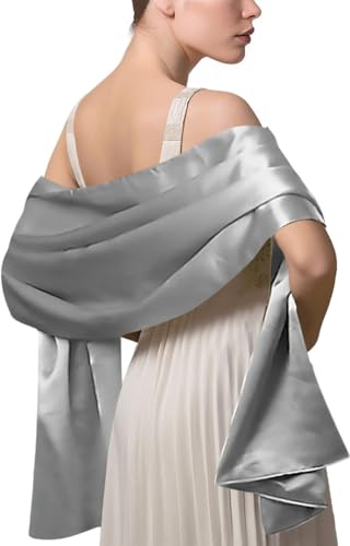 LumiSyne Donna Scialle In Raso Chiffon Silky Tinta Unita Wrap Stola Per Sposa Damigella Cerimonia Matrimonio Serata