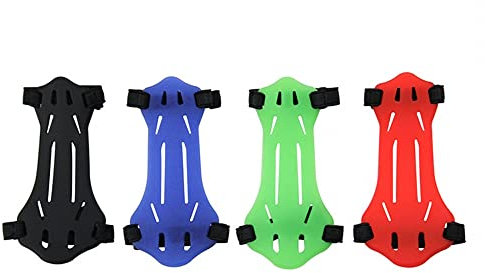 DONGKER Bogenschießen Armschutz, 4er-Pack Silikon Unterarmschutz mit 2 Verstellbarer Riemen und Schnallen für Kinder und Jugendliche, Recurvebögen, Langbögen, Jagdbogenschützen
