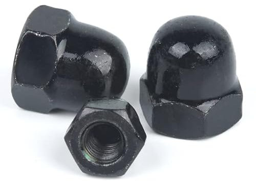 50 Stück Hutmutter M3 M4 M5 M6 M8 M10 M12 M14 M16 M20 M24 304 Edelstahl Schwarz Weiß Nylon Messing Kappenabdeckung Dome Blindmuttern-M20 (1 Stück),Schwarz Zink
