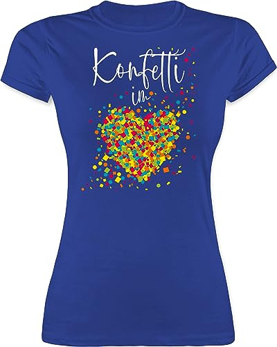 Shirtracer - Shirt Damen - Karneval & Fasching - Konfetti im Herzen I