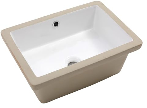 Couoko 45,7 x 30,5 cm Unterbau Waschbecken Waschbecken Waschbecken Rechteckig Modern Weiß Keramik Waschtisch Klassisches Waschbecken mit Überlauf
