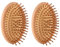 FIHODONE 2 Stück Haarbürste Holz, Bamboo Brush Klein, Bambus Haarbürste Damen, Runder Tragbarer Bürste Ohne Griff, Kopfhautmassagegerät