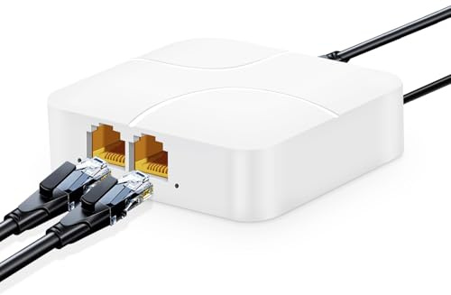 YuLinca 1 bis 2 Gigabit Ethernet Splitter, 100/1000Mbps, Netzwerk Hub RJ45 Internet LAN Splitter mit USB Kabel, für Cat5/5e/6/7/8 Kabel