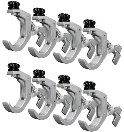 Iverens 8 Pack Truss Clamp C-Clamp Stage Light Clamp Hook Aluminum Lighting Clamp for Par Light Moving Head Stage Lighting Accessories Silver