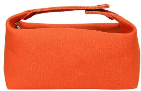 Sminkväska segelduk, resesminkväska myntväska bärbar necessär, kosmetiktillbehör arrangör med dragkedja, Orange färg, Sminkväska