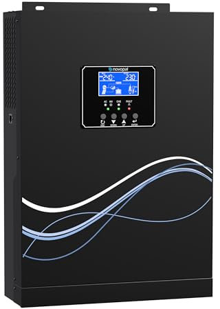 NOVOPAL 3000W Hybrid Wechselrichter 24V netzunabhängiger Reiner Sinus-Wechselrichter 220V/230V AC mit 80A MPPT Solarladeregler Max. PV-Eingang 450V
