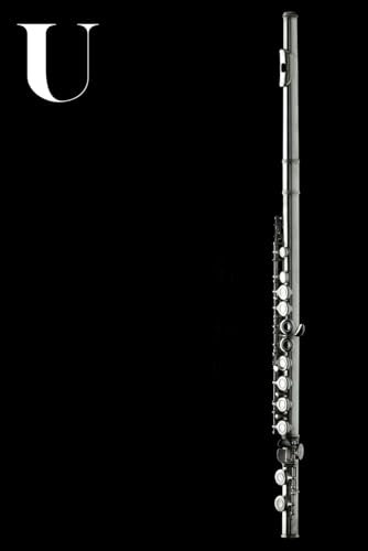 U: Flute Woodwind Instrument Themed Monogram Letter U Initial Notebook / Journal / Diary with Blank Lined Pages for Writing Notes | Unique ... Band Members, Music Artists, and Musicians