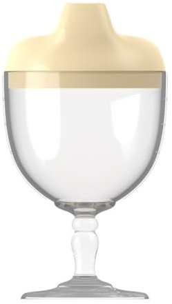 Baby Sippy Tasse, Plastikkind Sippy Tassen, keine verschütteten Kinder Sippy Tassen für Milchsaftwasser (Beige)