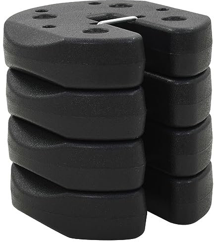 Ailgely Lot de 4 poids pour tonnelle - Poids de tente - Support de tente - Pieds de support pour pavillons - Noir - 220 x 50 mm - Béton
