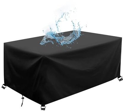 AJALGZ Gartenmöbel Abdeckung Rechteckig 350x350x75cm/LxWxH Wasserdicht Reißfest Schwerlast 420D Oxford Schutzhülle Gartenmöbel für Sofa, Tisch, Stühle, Gartentische Terrassenmöbel Abdeckung