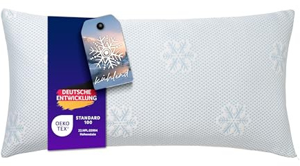 Traumnacht Cool Comfort Kopfkissen 40x80 cm | Sommer- & Winterkissen | Atmungsaktiver Doppeltuchbezug | Oeko-TEX Standard 100 Zertifiziert | Deutscher Qualitätsstandard