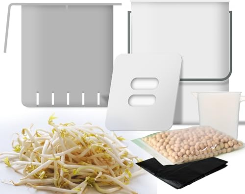 Sojasprossen-Anzuchtset All-in-One | Komplettset für Zuhause: Einfach, Schnell & Vielseitig | Ideal für Familien und Bildungseinrichtungen | Mit Sojabohnen (Mungbohnensprossen-Anzuchtset)