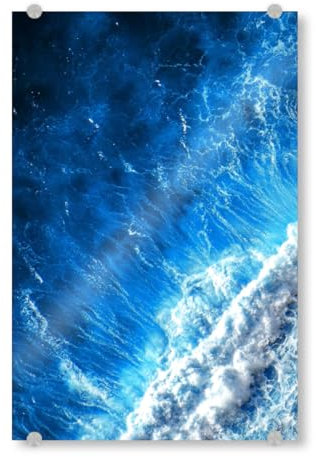 artboxONE Acrylglasbild 75x50 cm Natur Hellblaues Meer Bild hinter Acrylglas - Bild tiefblauer Ozean bunt luftbild