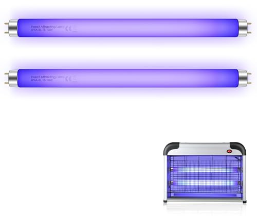 Hiboom T8 10W Ersatzlampen für Insektenvernichter, 365 nm UV-Lichtröhren, kompatibel mit Aspectek, Liba, Micnaron, Lulu Home, 34,3 cm Länge, 3000+ Stunden Lebensdauer, 2er-Pack