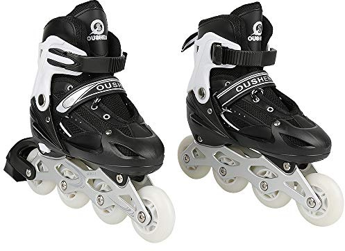 Inline-Skates für Kinder, Inline-Skates für Jungen & Mädchen, verstellbare Größe verstellbar (Größe 35-38) ABEC 7, Kinderroller, 4 Räder