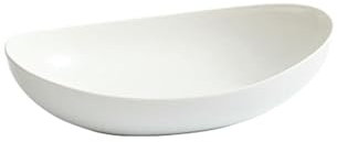 Ensaladera ovalada de porcelana blanca con forma ovalada, cuenco ovalado de piedra de meteorito de 14 pulgadas