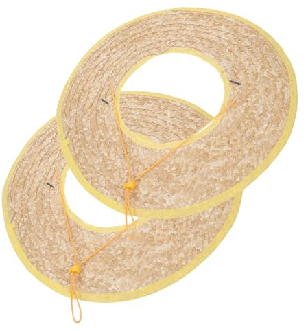 Veemoon 2pezzi Parasole Per Elmetto in Paglia Parasole Per Elmetto Con Bordo Intero Adatto Per Giardinaggio Cantieri Edili Ciclismo e Altre Attività All Aperto