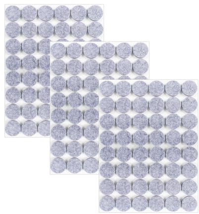 Leucasa 144 Piezas Protector Patas Sillas 15mm Fieltro Adhesivo 5mm Espesor para Patas de Muebles, Patas de Sillas y Protección de Suelos de Madera Noble(Gris, 15mm)