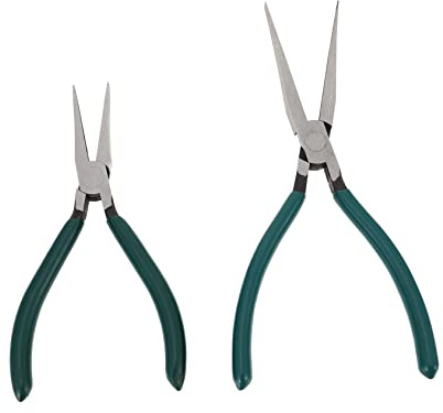 Tofficu 2pcs Needle Pliers for Warp Knitting Flat-Nose Wide Jaw for DIY Jewelry Work