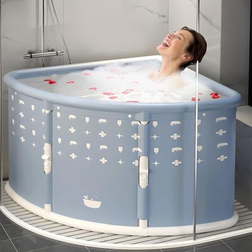 Bañera plegable portátil – Gran bañera plegable para baños de hielo y inmersión fría – ligera, fácil de montar – perfecta para espacios pequeños y esquinas