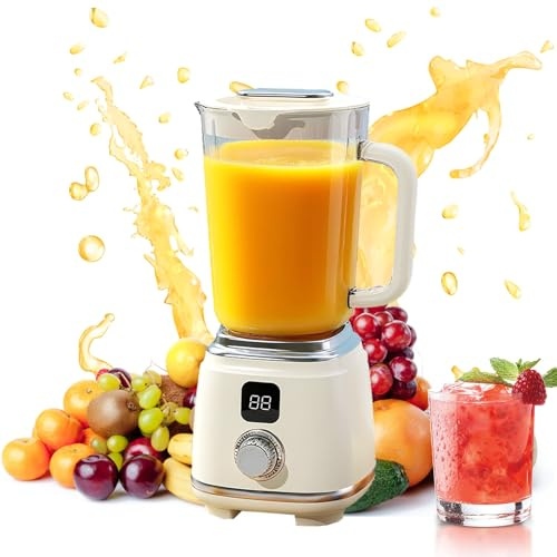 Fruit Veggie Juicer, 200W Small Blender Smoothie Maker, 600 ML de gobelette électrique avec 10 Lames Acier inoxydables Pointues, pour Le Milk-Shake, Les Fruits et Les légumes