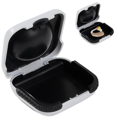 Hearing Aid Cases, Waterproof Portable Earing Aids Case Anti-Drop Hard Storage Box Prevent The Hearings Aid from Broken Built in High Elastic Silicone Air Cushion Bal for Most Hear Aids