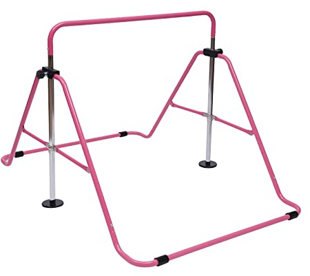 LIAIZE Gymnastikstange Kinder, Faltbarer Turnreck, Einstellbare Höhe (33,46-50,98 Zoll), Reckstange Gymnastik Turnstangen Indoor für 3-8 Jahren, bis 100kg