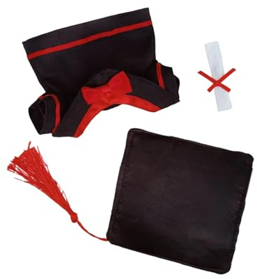 YPREWY Akademisches Puppenkostüm für 17 cm große Figuren, Puppen, Abschlusshut, Kleid, Set, detailliertes Design, Figur, Puppen-Display, Anziehpuppe, Kleidung, Abschluss-Set