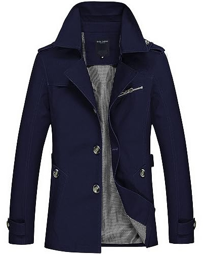 Fulidngzg Cappotto Uomo Invernale In Cotone Con Tasche E Bottoni Giacca A Vento Elegante Casual Trench Spolverino Leggero Primaverile Autunno Mezza Stagione Giubbotto Softshell 100 Grammi Per Lavoro