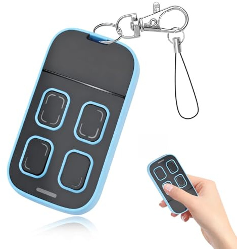 Mando de Garaje Universal 4 en 1 Multifrecuencia,Mando a Distancia Garaje Rango de frecuencia 280 a 868 MHz para Puertas de Garaje, Puertas Eléctricas, Puertas Correderas(Azul)