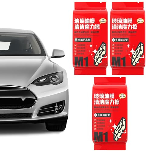 Detergente per pellicole di olio per vetro, confezione da 3 pezzi, anti-appannamento, per la pulizia delle pellicole di olio automobilistico, per la protezione degli specchietti delle auto, per la