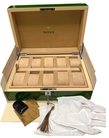 ROUREOX Verde Scatola Orologio Conservazione Custodia Vetrina Organizzatore Premium Velluto Interno Protezione Porta per Rolex - L