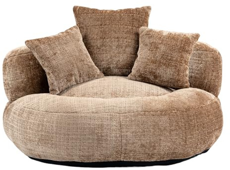 Zenithz NALONE Sitzsack mit hoher Rückenlehne & Armlehnen, XXL Lazy Sofa Chair, Geruchlos & Waschbar, Ergonomischer Lounger für Erwachsene, Gaming Sessel (Kaffee Chenille)