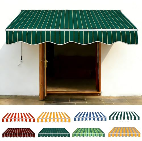 Telo Di Ricambio Per Tende Da Sole Da Giardino E Balcone 200cm 250cm 300cm 400cm 500cm Poliestere Ispessito 280g/m2 Impermeabile, Tessuto Parasole Per Tende(Verde scuro,500x250cm)