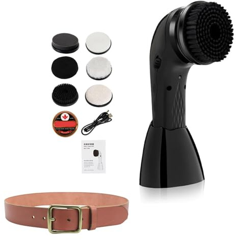 Polisseur électrique pour chaussures - Kit machine à polir automatique | nettoyage de 6 têtes, soins de la peau sans fil | Sac de sport portable Siège auto Polissage Entretien Rechargc