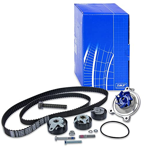 SKF Wasserpumpe und Zahnriemensatz mit Stehbolzen mit Dichtungen/Dichtungen VKMC 01258-1 Höhe 171 mm Länge 271 mm Breite 142 mm - OE-Qualität | Kompatibel mit: VW LT 28-35 II Bus, LT 28-46 II Kasten, LT 28-46 II Pritsche/Fahrgestell, TRANSPORTER T4 Bus