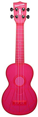 KALA Waterman KA-SWF-PK - Fluorescent Watermelon Pink Soprano Ukulele, with Tote Bag