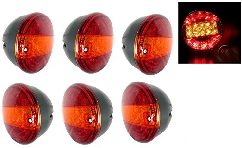 6 X 12 V 24 V LED Feu arrière de restauration lamps lumières Remorque Camion socle basculant pour châssis