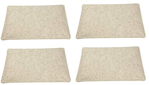 Sensalux Set di 4 cuscini per panca, beige mélange, cuscino per panchina, cuscino in feltro, cuscino per panca, giardino