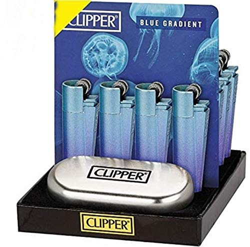 Sale! Clipper Micro Metall BlauBlue Gradient Feuerzeug Edel in Geschenkbox