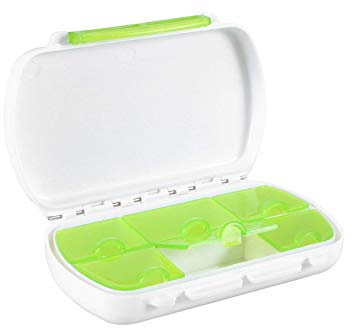 Xrten Contenitore Pillole Porta,6 Scomparti Tascabile Portapillole Tascabile Contenitore Organizer per Pillole(Verde)