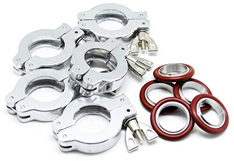 QiiMii KF-25 Aluminium Wing Nut Hinge Clamp with FKM O-Ring and SS304 Center Ring, 5 Pack