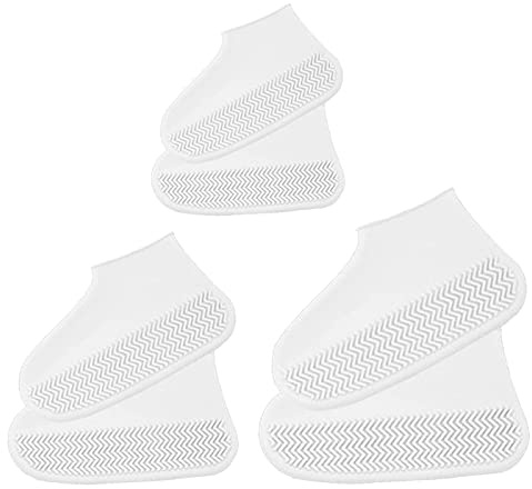 Tingz 3 Pares Cubrezapatos Impermeables,Cubiertas del Zapatos Unisex，Reutilizable Antideslizante Silicona Cubrezapatos para Lluvia, Día de Nieve, Caminos Fangosos