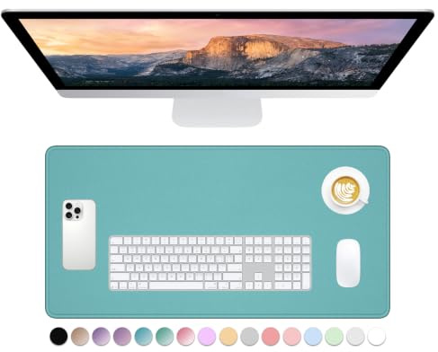 Dapesuom Large Mouse Pad, Extended Gaming Mouse Mat with Stitched Edges, Full Size Desk Mats with Non-Slip Base, Computer Big Desktop Keyboard Pad for Gamer, Laptop, Office, 23.6 x 11.8 in, Green